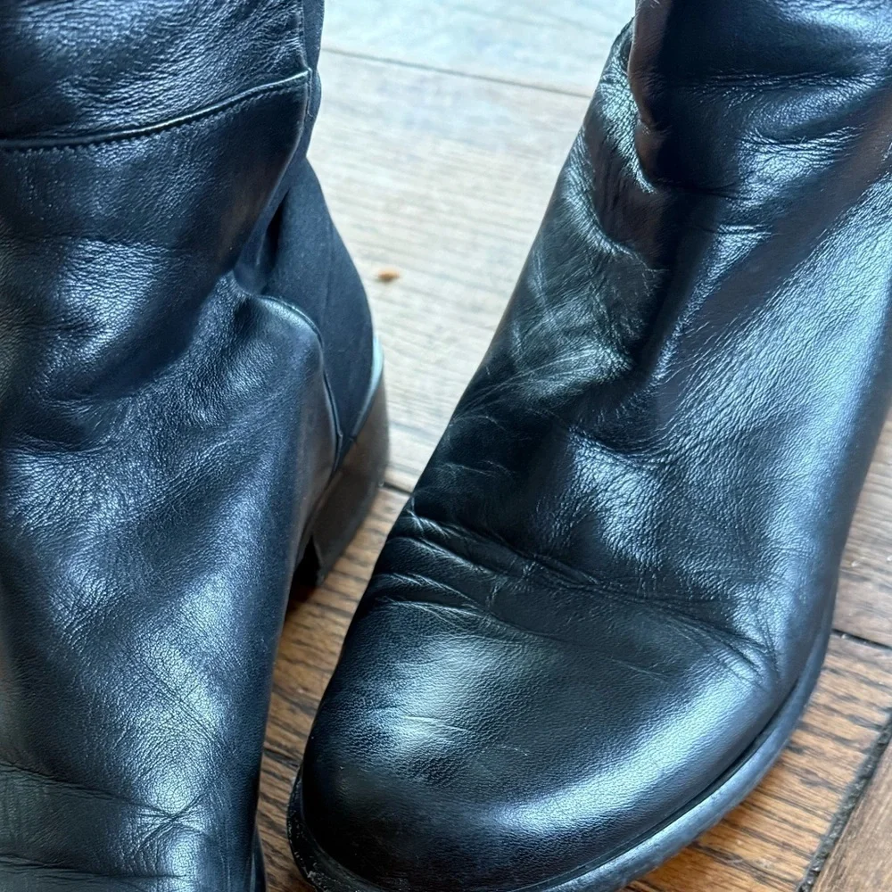 Stuart Weitzman Tall Boot 5050 Black Leather OTK Over-the-Knee Boots Classic